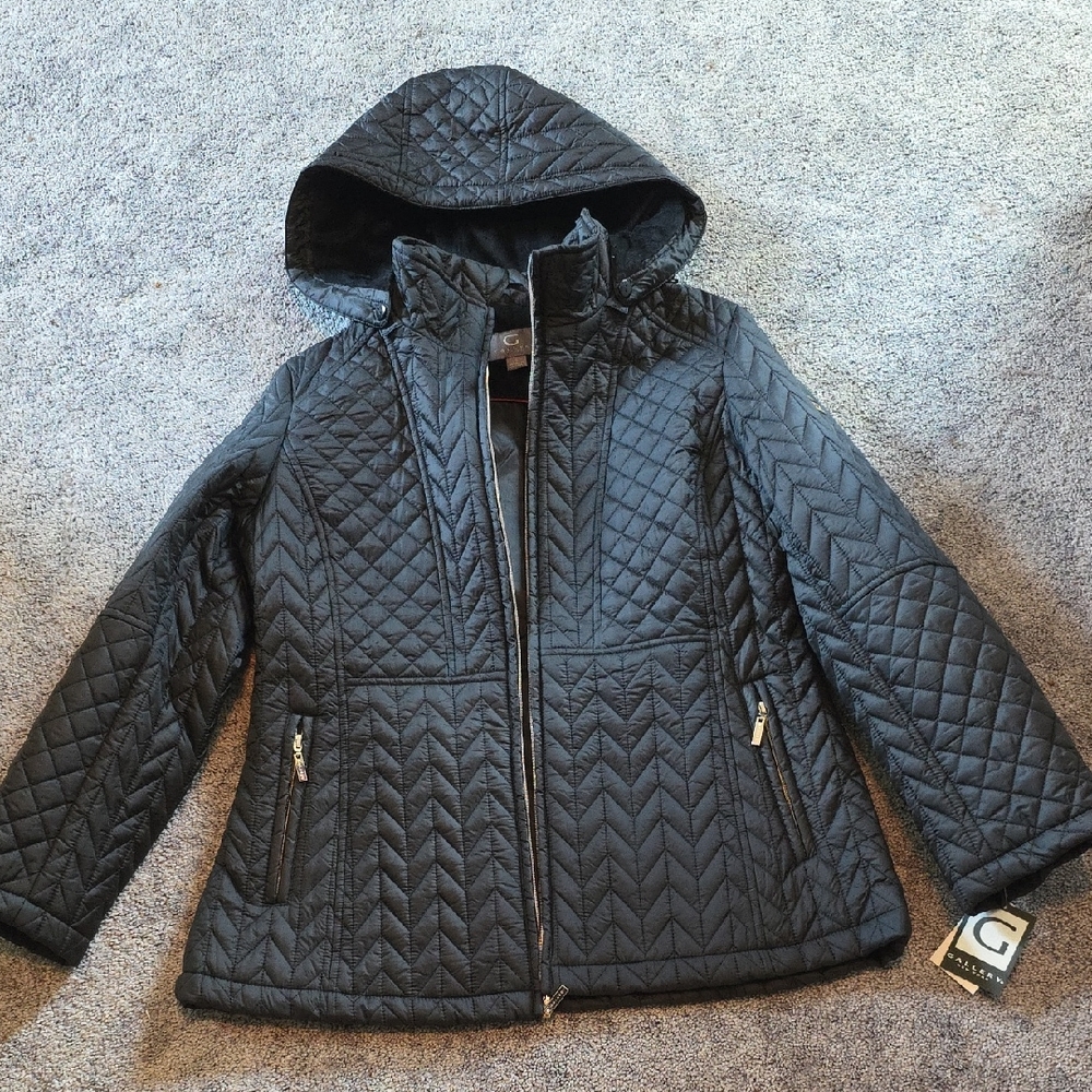Gallery Black Quilted Puffer Jacket